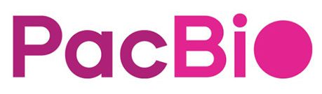 The PacBio logo with bold, pink lettering; the o in Bio is a solid pink circle.